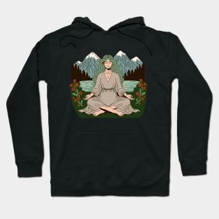 Mountain Meditating Girl Hoodie